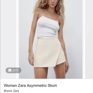 Zara Asymmetric Skort - White